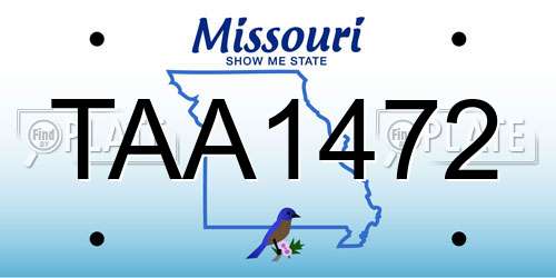 TAA1472 Missouri License Plate