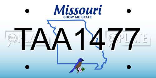 TAA1477 Missouri License Plate
