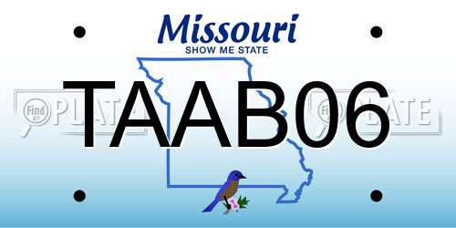 TAAB06 Missouri License Plate