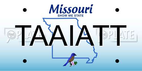 TAAIATT Missouri License Plate