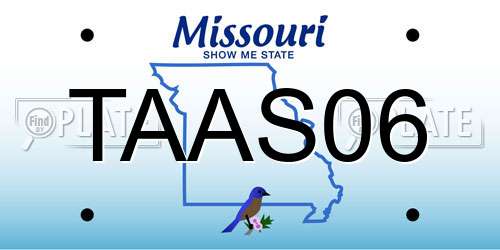 TAAS06 Missouri License Plate