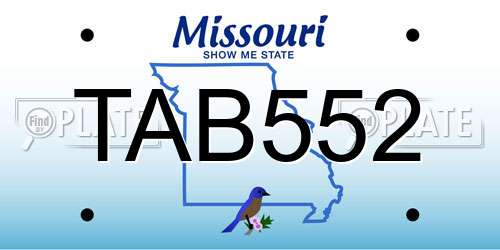 TAB552 Missouri License Plate