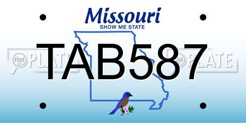 TAB587 Missouri License Plate
