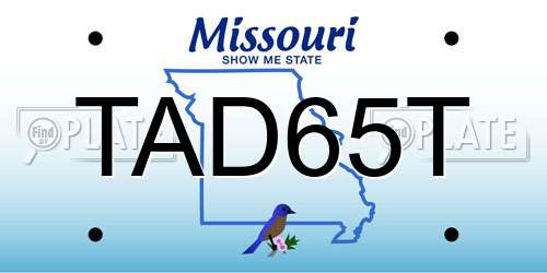 TAD65T Missouri License Plate
