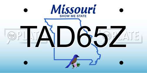 TAD65Z Missouri License Plate