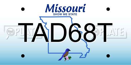 TAD68T Missouri License Plate