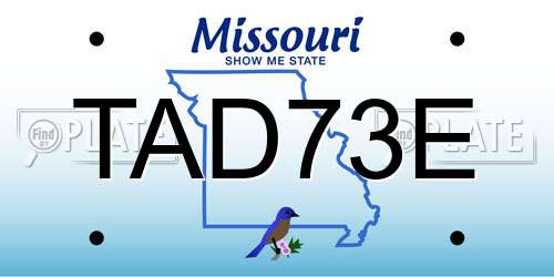TAD73E Missouri License Plate