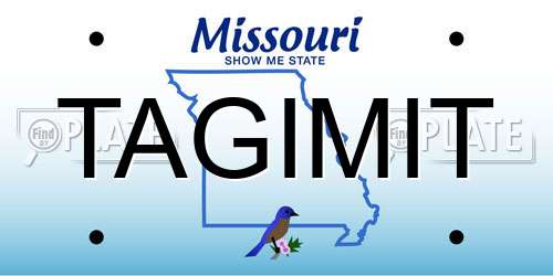 TAGIMIT Missouri License Plate