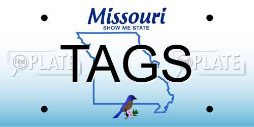 TAGS Missouri License Plate