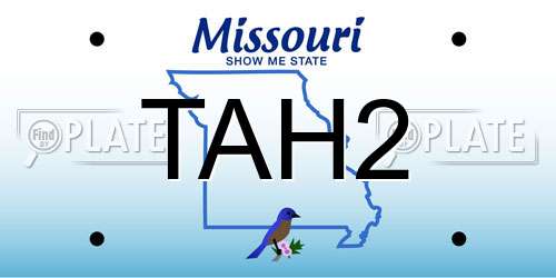 TAH2 Missouri License Plate
