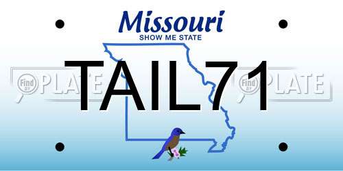 TAIL71 Missouri License Plate