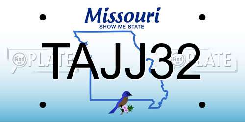TAJJ32 Missouri License Plate