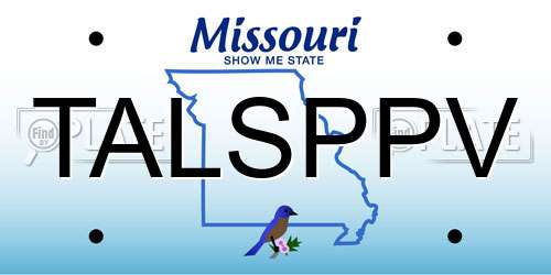 TALSPPV Missouri License Plate