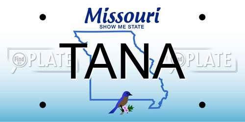 TANA Missouri License Plate