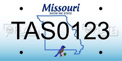 TAS0123 Missouri License Plate