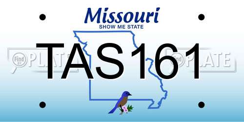TAS161 Missouri License Plate