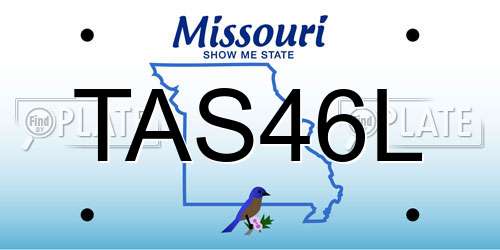 TAS46L Missouri License Plate