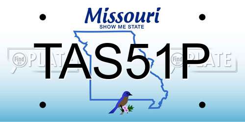 TAS51P Missouri License Plate