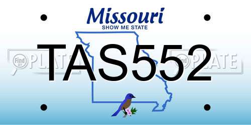 TAS552 Missouri License Plate