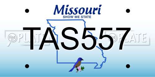TAS557 Missouri License Plate