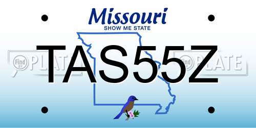 TAS55Z Missouri License Plate