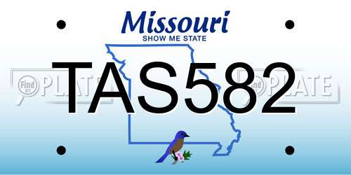 TAS582 Missouri License Plate