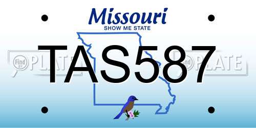 TAS587 Missouri License Plate