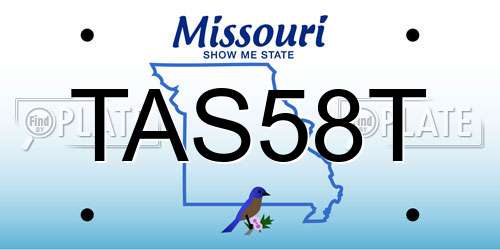 TAS58T Missouri License Plate