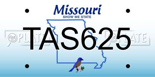 TAS625 Missouri License Plate