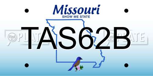 TAS62B Missouri License Plate