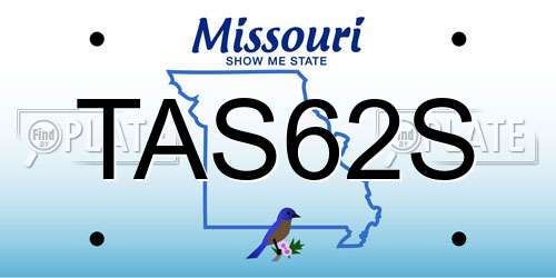 TAS62S Missouri License Plate