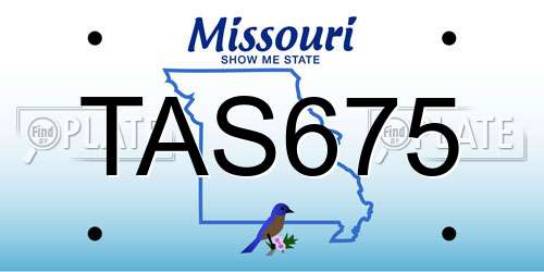 TAS675 Missouri License Plate