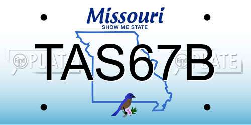 TAS67B Missouri License Plate