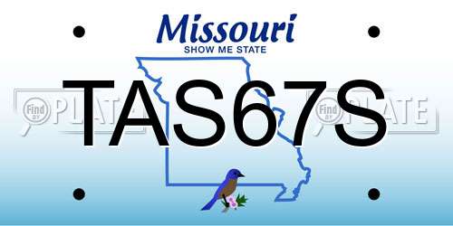 TAS67S Missouri License Plate
