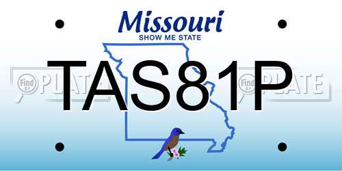 TAS81P Missouri License Plate
