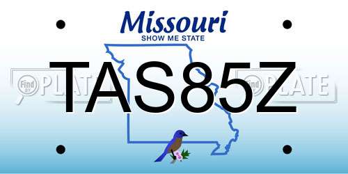 TAS85Z Missouri License Plate