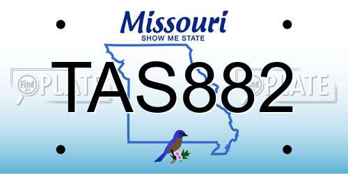 TAS882 Missouri License Plate