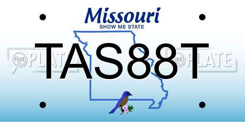 TAS88T Missouri License Plate