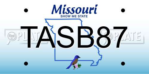 TASB87 Missouri License Plate