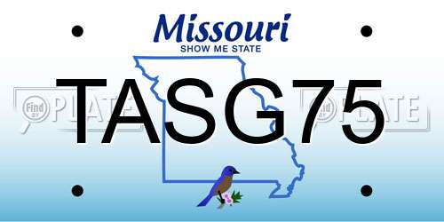 TASG75 Missouri License Plate
