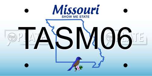 TASM06 Missouri License Plate