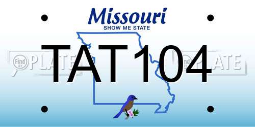 TAT104 Missouri License Plate
