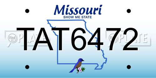 TAT6472 Missouri License Plate