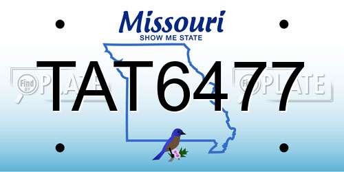 TAT6477 Missouri License Plate