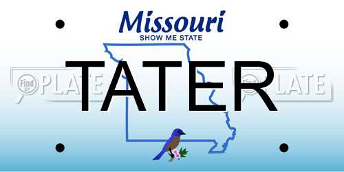 TATER Missouri License Plate
