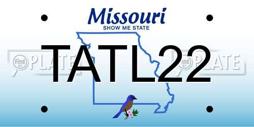 TATL22 Missouri License Plate