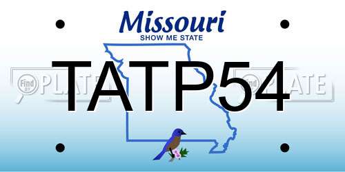 TATP54 Missouri License Plate