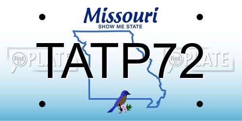 TATP72 Missouri License Plate