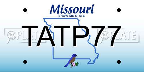 TATP77 Missouri License Plate