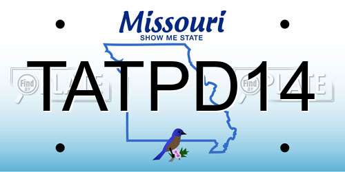 TATPD14 Missouri License Plate